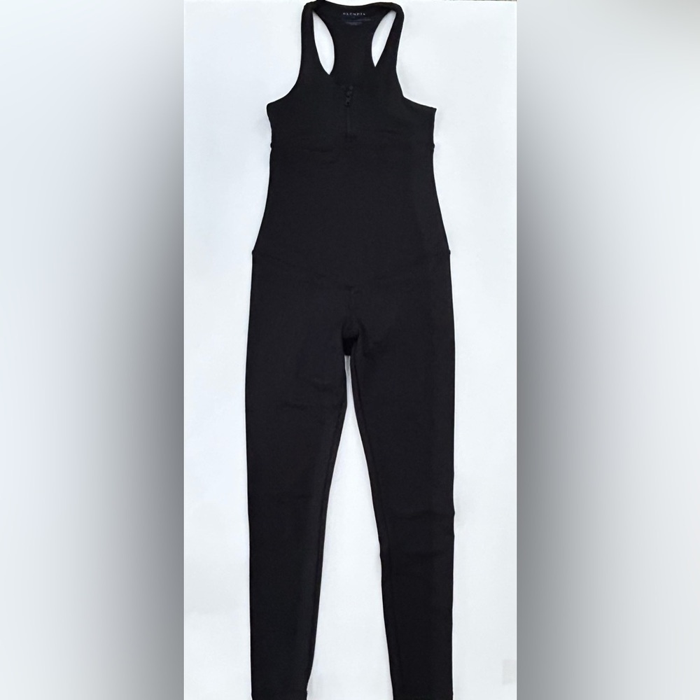 NEW Olympia Black Zipper Activewear Jumpsuit One Piece
